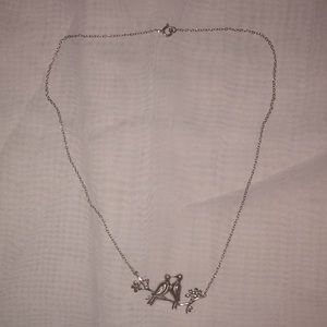 Sterling Silver Love Birds Necklace